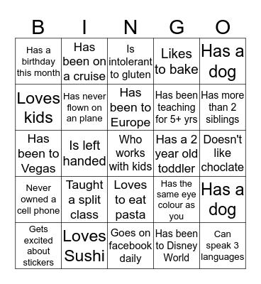 Welcome Back Allion Staff - Icebreaker Bingo Card