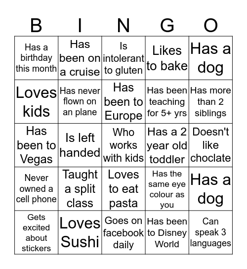 Welcome Back Allion Staff - Icebreaker Bingo Card