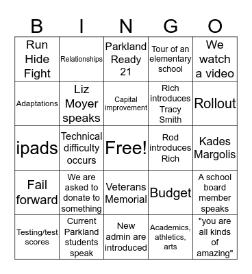 Opening 2019 Bingo Card