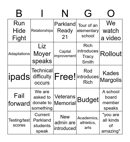 Opening 2019 Bingo Card