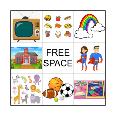 My Favorite Things Bingo Card