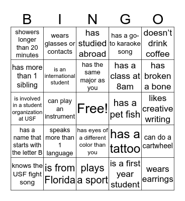 FIND SOMEONE WHO... Bingo Card