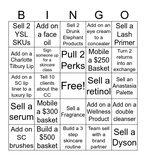 Bonus Bingo  Bingo Card