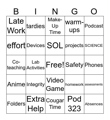 Get to know Earth Science Bingo Card
