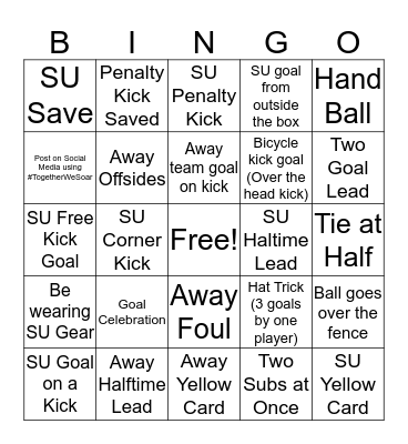 Seattle University Soccer Bingo Card