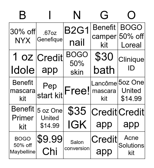 Wk30 Bingo Card