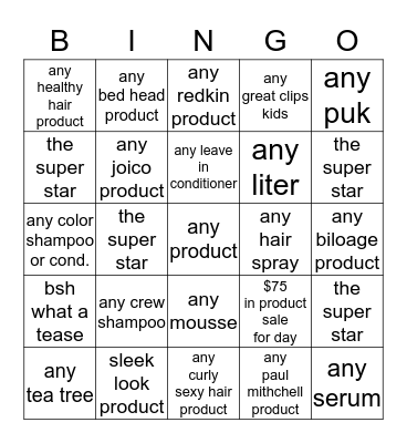 JACKIE Bingo Card