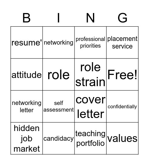 Chapter 33 Vocabulary Bingo Card