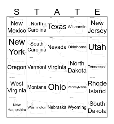 States Bingo Card 2 Bingo Card