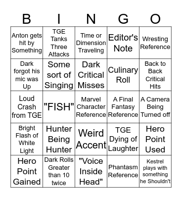 BCC Bingo Card