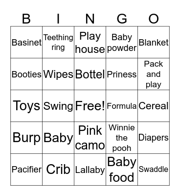 Baby Bingo Card