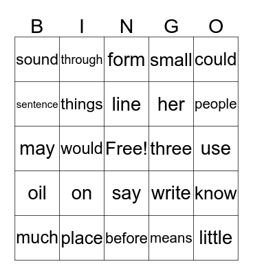 YELLOW GROUP Bingo Card