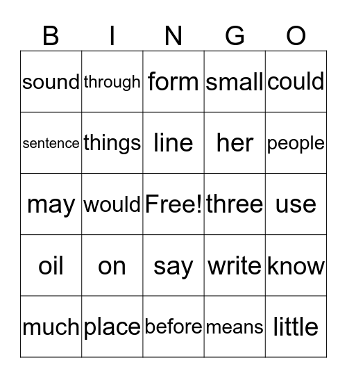 YELLOW GROUP Bingo Card