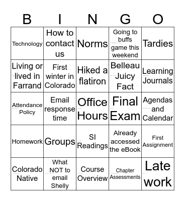 EDUC/PHYS 1580 Bingo Card