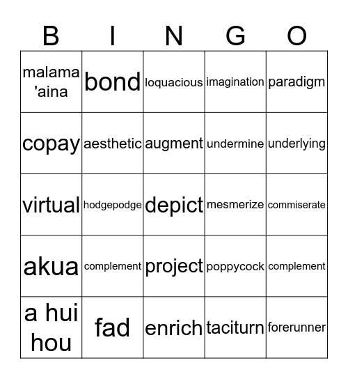 Bing Yo! Bingo Card