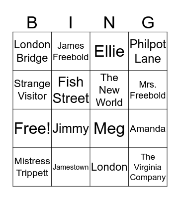 A Lion to Guard Us Bingo Card