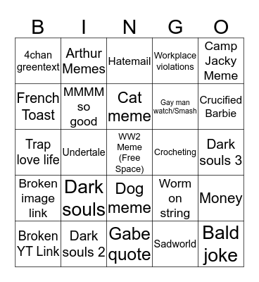 Gabe-Nadeko Bingo Bongo Boys Bingo Card