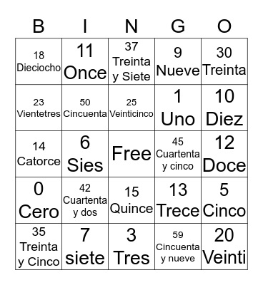 ¡Bingo ! Bingo Card