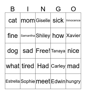 ASL Bingo Card