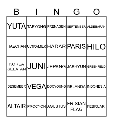 Lintang's Bingo Card