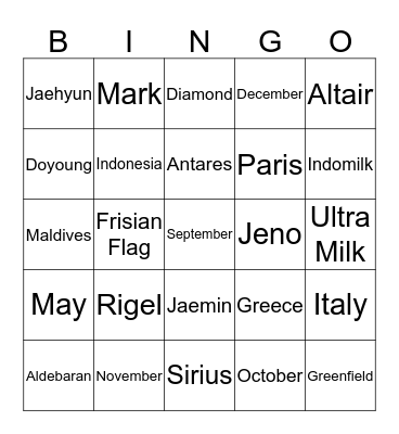 Ala's Bingo Card