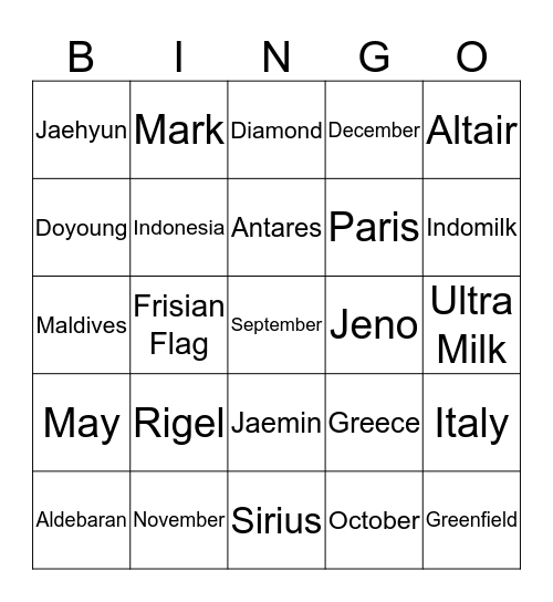 Ala's Bingo Card