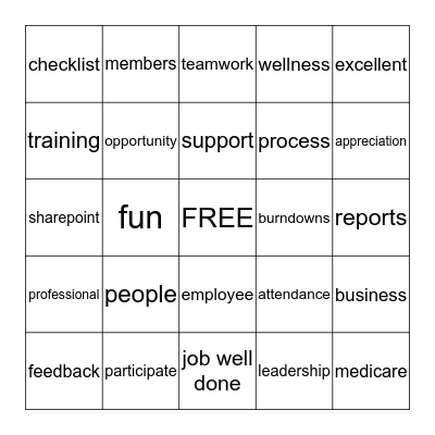 THANK YOU Bingo Card