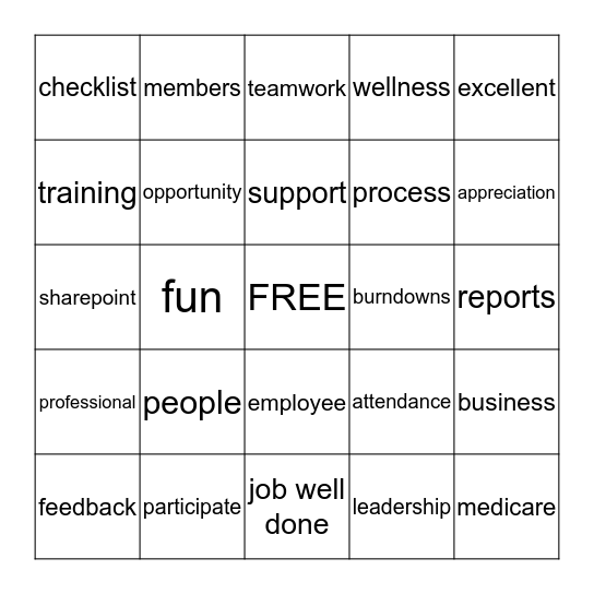 THANK YOU Bingo Card