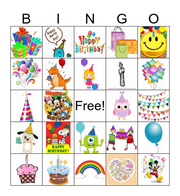 Birthday Bingo Card