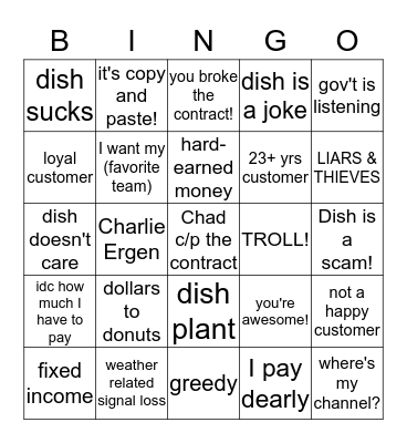 Social Media Bingo Card