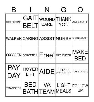 VA APPRECIATION Bingo Card