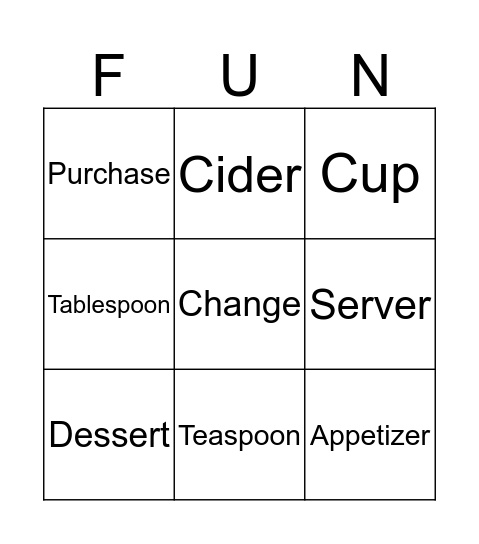 September Bingo Card