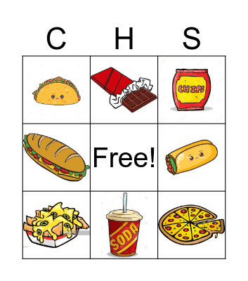 Gary's Football Food Bingo Card