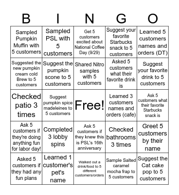 Get to Know Our Customers! Bingo Card