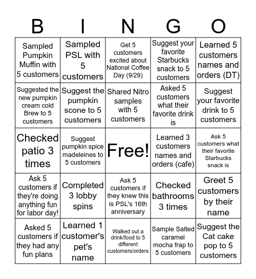 Get to Know Our Customers! Bingo Card