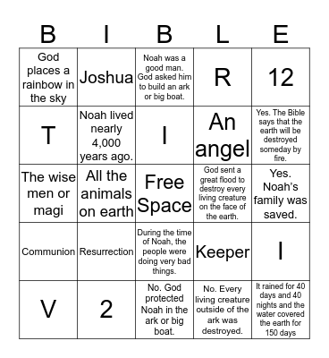 Bible bingo  Bingo Card