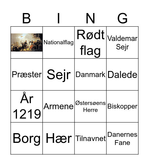 Dannebrogsbingo Card