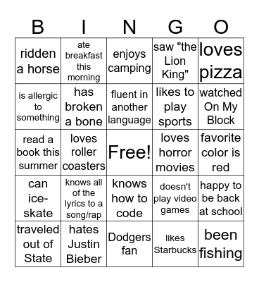 Back to life, back to reality! Bingo Card