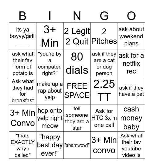 YELPO Bingo Card