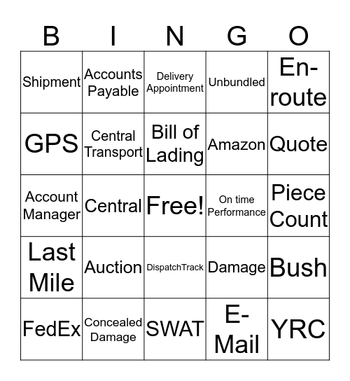 NSD Bingo Card