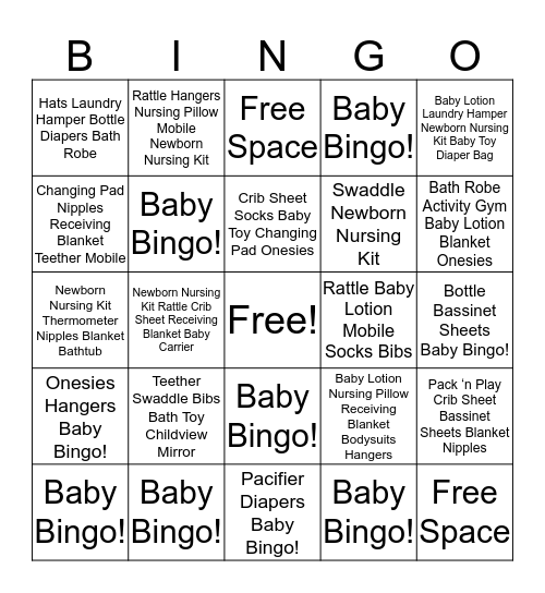 As Michelle opens hers gifts, mark the space with corresponding gift.  The first person to get five-in-a-row and yells "BINGO" wins! Bingo Card
