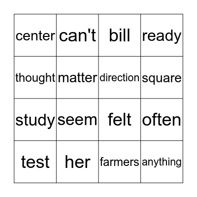 Max Bingo Card