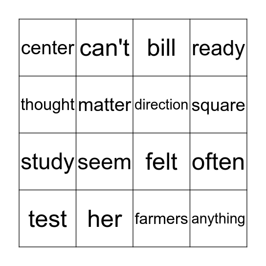 Max Bingo Card