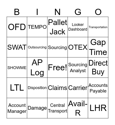 NSD Bingo Card