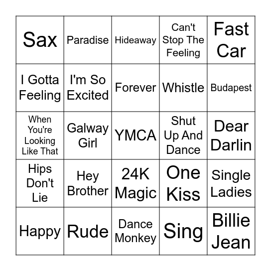 JOEY'S & MARK'S 087 929 5159 Bingo Card
