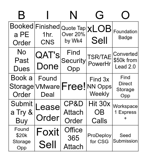 Dell Bingo  Bingo Card