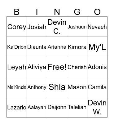 GETTING TO KNOW OUR CLASS Bingo Card