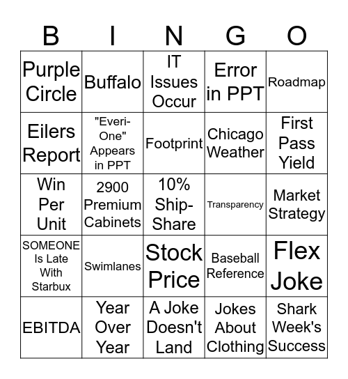 Town Hall Bingo Card