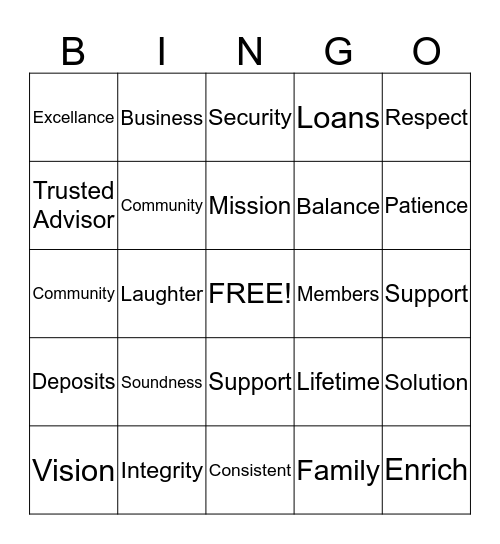 R I S E Bingo Card
