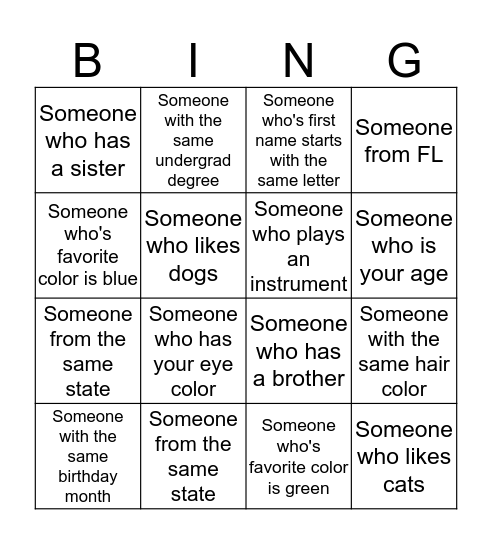 AuD Squad Bingo Card